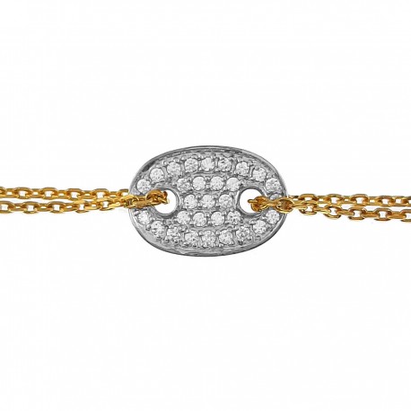 Bracelet Plaqué Or 18 carats et Oxydes Zirconium