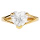 Bague Coeur Plaqué Or 18 carats et Oxyde Zirconium