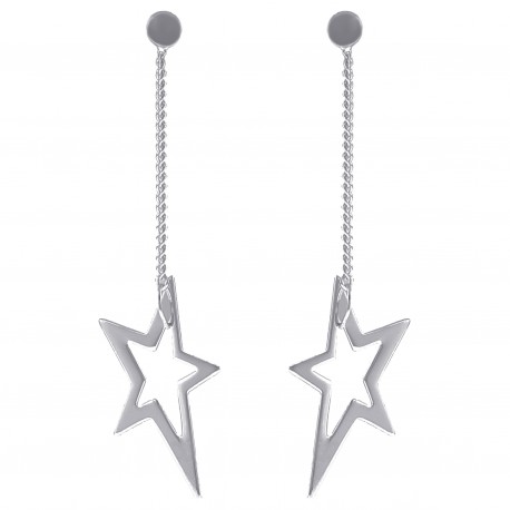 Boucles d'oreilles étoile en Argent 925 rhodié