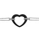 Bracelet Coeur en Acier Inoxydable, Céramique noire et Zirconium - Longueur 19cm