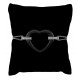 Bracelet Coeur en Acier Inoxydable, Céramique noire et Zirconium - Longueur 19cm