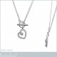 Collier Coeur en Argent 925 rhodié et Oxydes Zirconium - Longueur 45cm