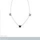 Collier Papillons en Argent 925 rhodié et Oxydes Zirconium noirs et blancs