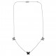 Collier Papillons en Argent 925 rhodié et Oxydes Zirconium noirs et blancs