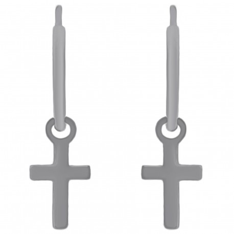 Créoles Croix en Argent 925