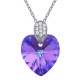 Pendentif Coeur en Argent 925 rhodié, Cristal Swarovski® Vitrail Light et Zirconium