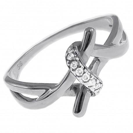 Bague en Argent 925 rhodié et Oxydes Zirconium