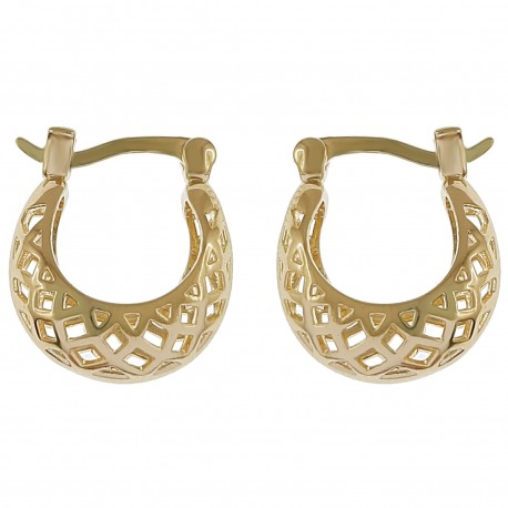 Boucles d'oreilles ajourées Plaqué Or 18 carats