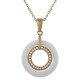 Pendentif Anneaux Plaqué Or 18 carats, Céramique et Oxydes Zirconium