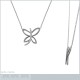 Collier Papillon en Argent 925 rhodié et Oxydes Zirconium - Longueur 45cm