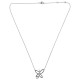 Collier Papillon en Argent 925 rhodié et Oxydes Zirconium - Longueur 45cm