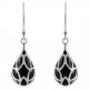 Boucles d'oreilles en Argent 925 et Résine noire