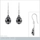 Boucles d'oreilles en Argent 925 et Résine noire