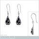 Boucles d'oreilles en Argent 925 et Résine noire