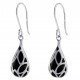 Boucles d'oreilles en Argent 925 et Résine noire