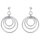 Boucles d'oreilles 3 anneaux en Argent 925 rhodié