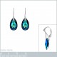 Boucles d'oreilles en Argent 925 rhodié et Cristal Swarovski® Bleu Bermude