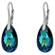 Boucles d'oreilles en Argent 925 rhodié et Cristal Swarovski® Bleu Bermude