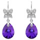 Boucles d'oreilles Papillon en Argent 925 rhodié et Cristal Swarovski® Heliotrope