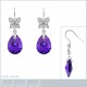 Boucles d'oreilles Papillon en Argent 925 rhodié et Cristal Swarovski® Heliotrope