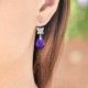 Boucles d'oreilles Papillon en Argent 925 rhodié et Cristal Swarovski® Heliotrope