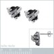 Boucles d'oreilles Coeur en Argent 925 rhodié et Oxydes Zirconium