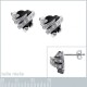 Boucles d'oreilles Coeur en Argent 925 rhodié et Oxydes Zirconium