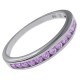 Bague en Argent 925 rhodié et Oxydes Zirconium violet