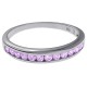 Bague en Argent 925 rhodié et Oxydes Zirconium violet