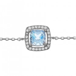Bracelet en Argent 925 rhodié, Topaze et Oxydes Zirconium