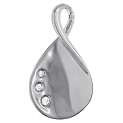 Pendentif en Argent 925 rhodié et Oxydes Zirconium