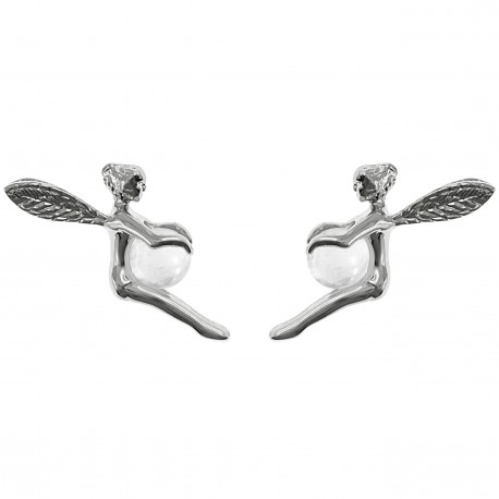 Boucles d'oreilles Fée en Argent 925 et Quartz