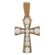 Pendentif Croix Plaqué or 18 carats et Oxydes de Zirconium