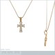 Pendentif Croix Plaqué or 18 carats et Oxydes de Zirconium