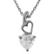 Pendentif Coeur en Argent 925 rhodié et Oxyde Zirconium