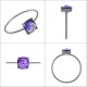 Bague en Argent 925 rhodié et Oxydes Zirconium violet