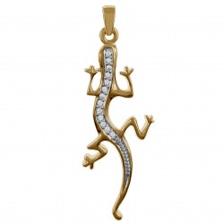 Pendentif Salamandre Plaqué or 18 carats et Oxydes de Zirconium