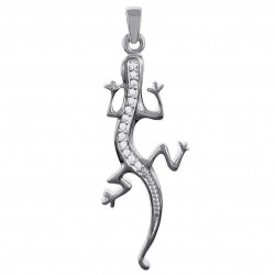 Pendentif Salamandre en Argent 925 rhodié et Oxydes Zirconium