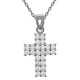 Pendentif Croix en Argent 925 rhodié et Oxydes Zirconium