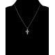 Pendentif Croix en Argent 925 rhodié et Oxydes Zirconium