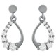 Boucles d'oreilles en Argent 925 rhodié et Oxydes Zirconium