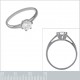 Bague solitaire en Argent 925 rhodié et Oxyde Zirconium