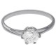 Bague solitaire en Argent 925 rhodié et Oxyde Zirconium