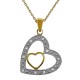 Pendentif Coeur Plaqué or 18 carats et Oxydes de Zirconium