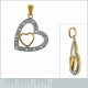 Pendentif Coeur Plaqué or 18 carats et Oxydes de Zirconium