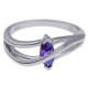 Bague en Argent 925 rhodié et Oxyde Zirconium violet