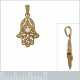 Pendentif Main de Fatma Plaqué or 18 carats et Oxyde de Zirconium