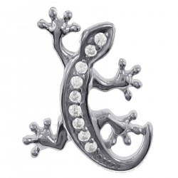 Pendentif Salamandre en Argent 925 rhodié et Oxydes Zirconium