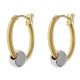 Boucles d'oreilles Créoles Plaqué Or bicolore 18 carats
