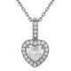 Pendentif Coeur en Argent 925 rhodié et Oxydes Zirconium